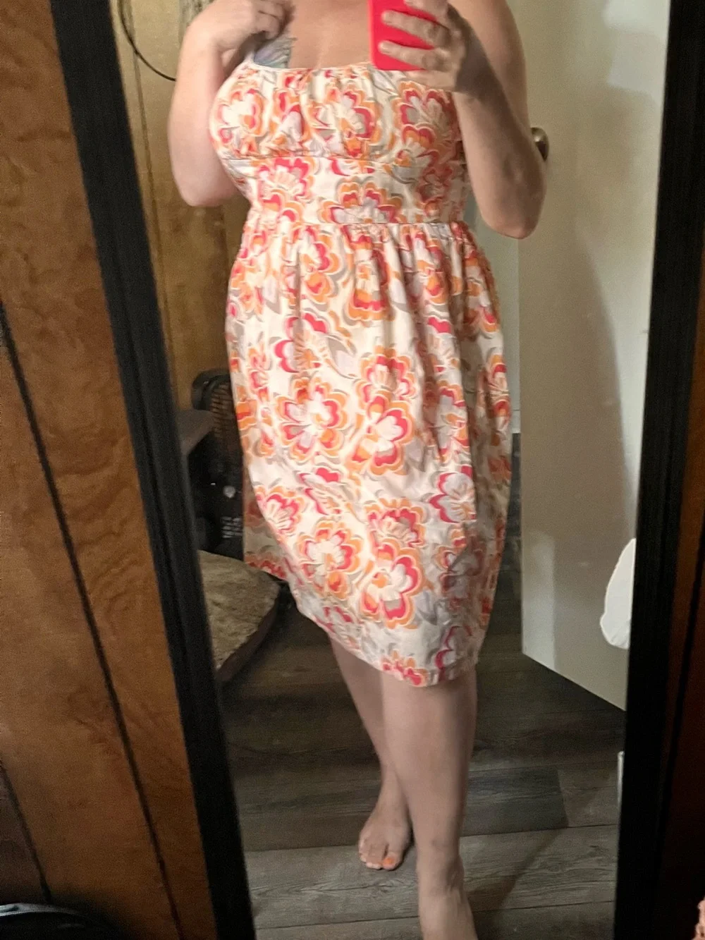 GAP Floral Spaghetti-Strap Sundress - Pink, Orange, Cream